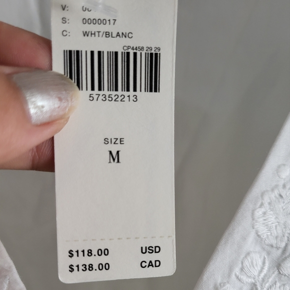 Anthropologie Joss Ruffled Crop Top White Sz M - New w/ Tags! - Picture 10 of 13